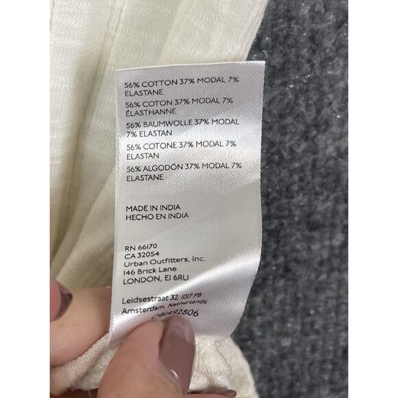 PILCRO T-Shirt Women's Small V-Neck Ivory Short sleeve - Picture 10 of 11